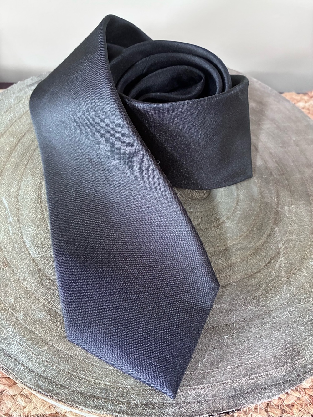 Classic Black Men's Satin Tie